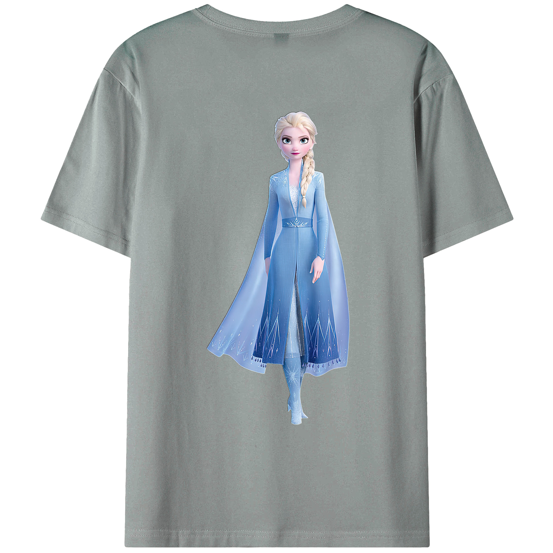 （画像用） アナと雪の女王 アンナ エルサ Frozen Anna Elsa 綿100％ メンズ半袖Tシャツ（バックプリント） 通気性